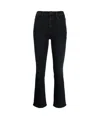 Mother Cropped Flared Denim Jeans In Black
