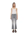 Mother The Insider High Waist Frayed Step Hem Crop Bootcut Jeans In Gray