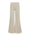 Mother The Roller Hoch Sitzende Jeans Mit Weitem Bein In Nude