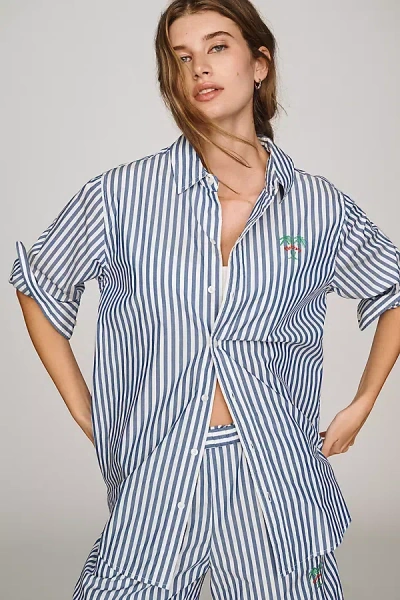 Mother Bestie Buttondown Shirt In Blue