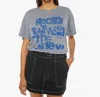 Mother Big Deal Boxy Tee In Read Between The Lines In Gray