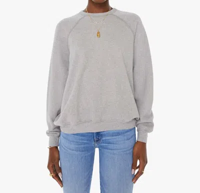 Mother Biggie Concert Long Sleeve Sweater In Heather Grey In Gray