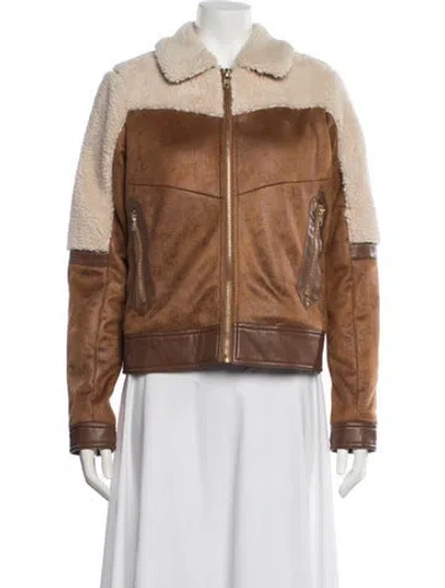 Pre-owned Mother Biker Jacket In Brown