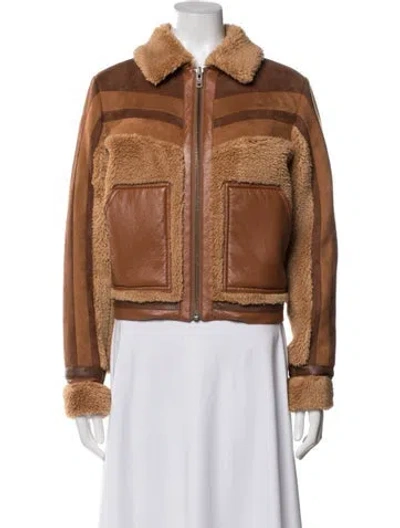 Pre-owned Mother Biker Jacket In Brown