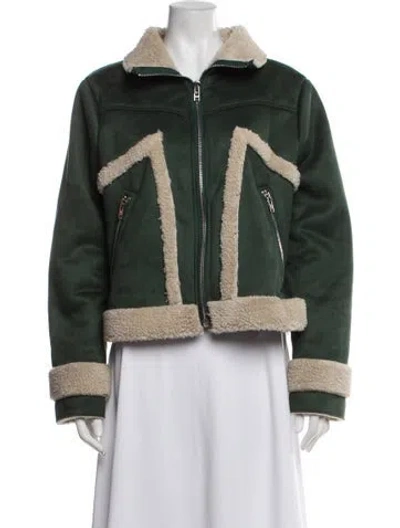 Pre-owned Mother Biker Jacket In Green