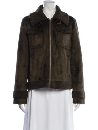 Pre-owned Mother Biker Jacket In Green