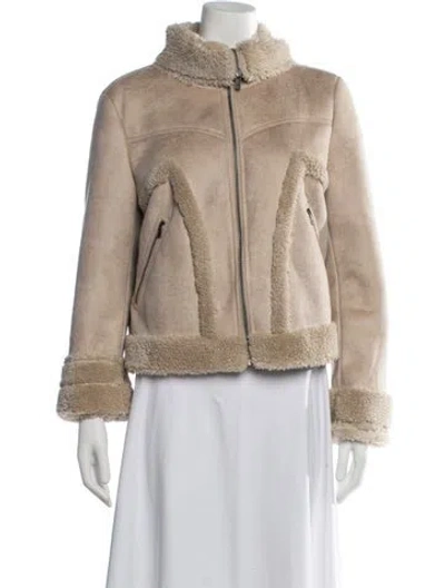 Pre-owned Mother Biker Jacket In Neutrals
