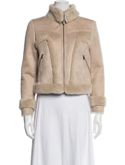 Pre-owned Mother Biker Jacket In Neutrals