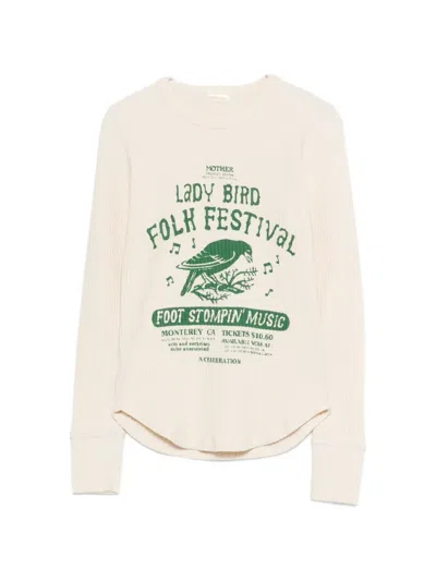 Mother Long-sleeved Knitted Shirt In White