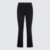 Mother Black Cotton Denim Jeans In Black