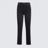 Mother The Hustler Straight Cotton Blend Jeans In Black