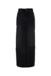 Mother Gonna The Fun Dip Slice In Denim Nero  Donna In Black