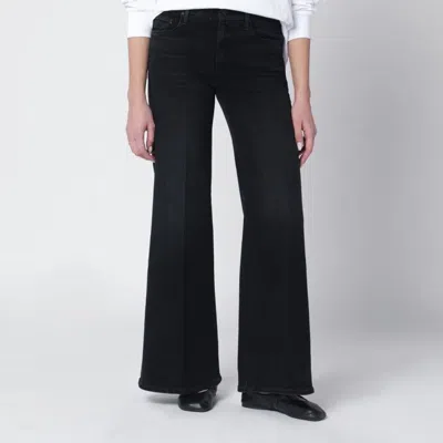 Mother Black Flared Spiked Hair Jeans