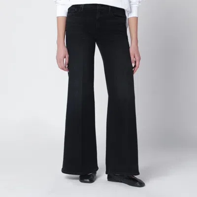 Mother Black Flared Spiked Hair Jeans