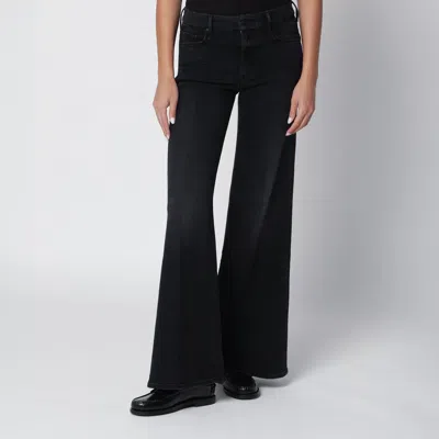 Mother Black Flared Spiked Hair Jeans
