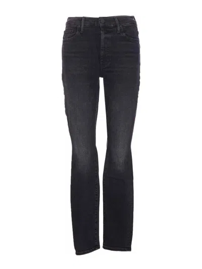 Mother High Waisted Looker Ankle Jeans In Black