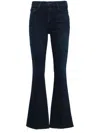 Mother Flared Leg Trousers Contrast Stitching In Black