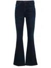 Mother Womens Nighty Night The Weekender Flared-leg Mid-rise Denim-blend Jeans In Blue