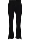 Mother Black Slim Flared Jeans 'insider Crop Step' In Black