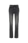 Mother Flared Leg Trousers Contrast Stitching In Black