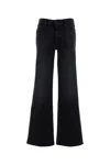 Mother Black Stretch Denim The Roller Jeans In Black