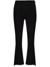 Mother Black Slim Flared Jeans 'insider Crop Step' In Black