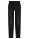 Mother The Mid Rise Rambler Zip Flood Jeans In Black