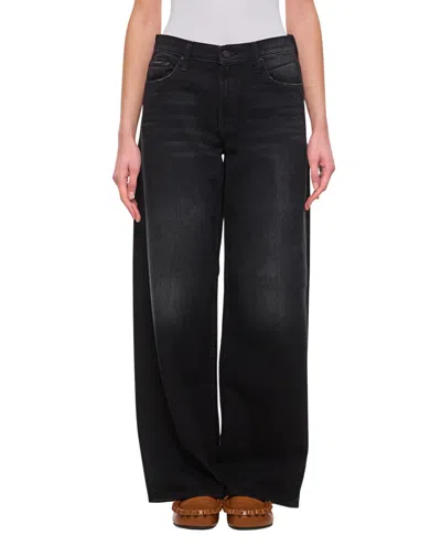 MOTHER MOTHER BLACK THE SPINNER ZIP SNEAK JEANS