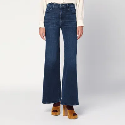 Mother The Hustler Roller Sneak Palazzo Jeans In Blue
