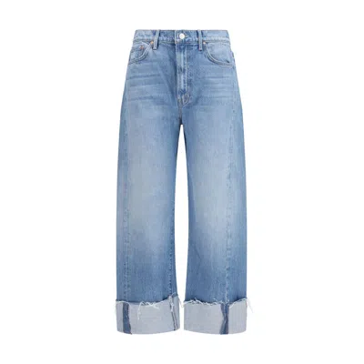 Mother Blue Cotton Cropped Jeans