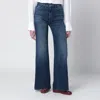 Mother Blue Flared Troublemaker Jeans In Blue