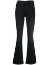 Mother Weekender Flare Leg Jeans In Deep End In Black