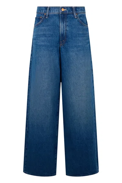 Mother Wide Leg High Waist Relaxed Fit Denim Jeans In Blue