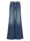 Mother 'the Undercover Sneak' Blue Jeans With Palazzo Style And Logo Patch On The Rear