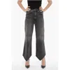 Mother Dark Wash The Dagger Flood Jeans With Asymmetrical Ankle 25c