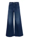 Mother 'the Undercover Sneak' Blue Jeans With Palazzo Style And Logo Patch On The Rear In Blue