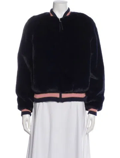 Pre-owned Mother Bomber Jacket In Blue