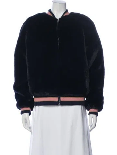 Pre-owned Mother Bomber Jacket In Blue