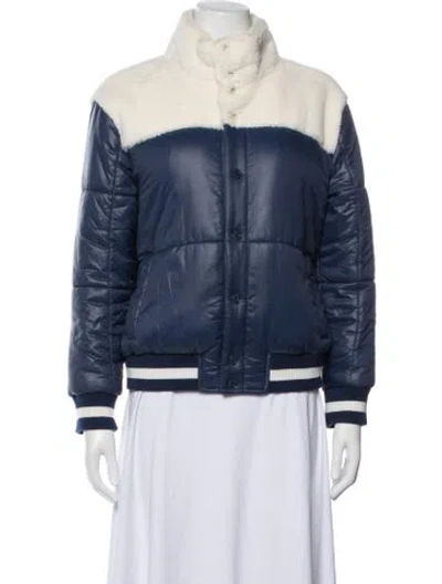 Pre-owned Mother Bomber Jacket In Blue