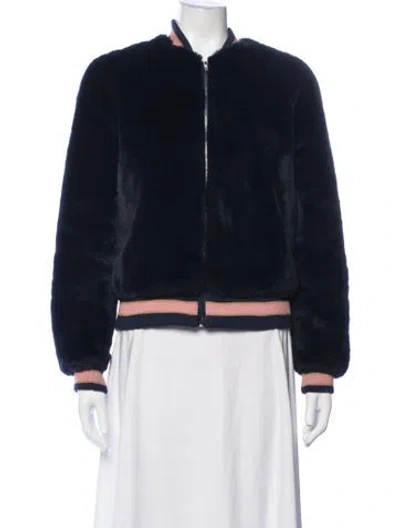 Pre-owned Mother Bomber Jacket In Blue
