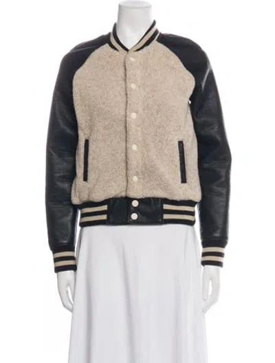 Pre-owned Mother Bomber Jacket In Neutrals