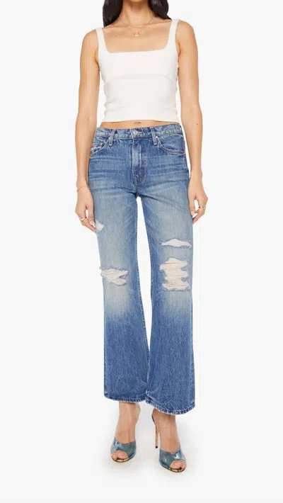Mother Bookie Flood Bootcut Jeans In Dilligaf In Blue