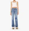 Mother Bookie High-waisted Jean In Ironing Things Out In Blue
