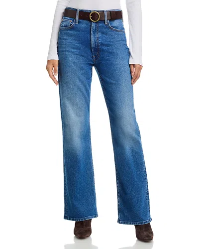 Mother Bookie Sneak High Rise Bootcut Jeans In Knick Knack In Blue