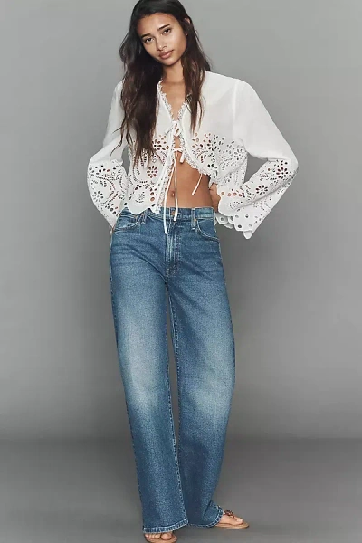Mother Bookie Sneak High-rise Bootleg Jeans In Blue