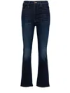 Mother Bootcut Denim Cotton Jeans In Blue