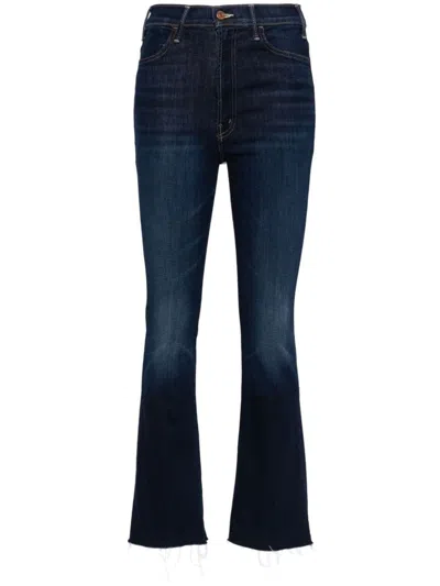 Mother Bootcut Denim Cotton Jeans In Blue