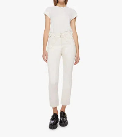 Mother The Buckle Bunny Rider Ankle Act Natural Pants In White