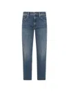 Mother Jeans The Rerun Zip Sneak With Belt Loops And Logo Embroidery On The Back In Blue Denim For Women In Blue