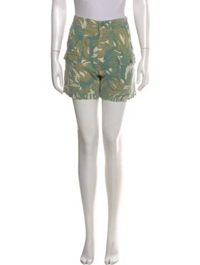 Pre-owned Mother Camouflage Print Mini Shorts In Green